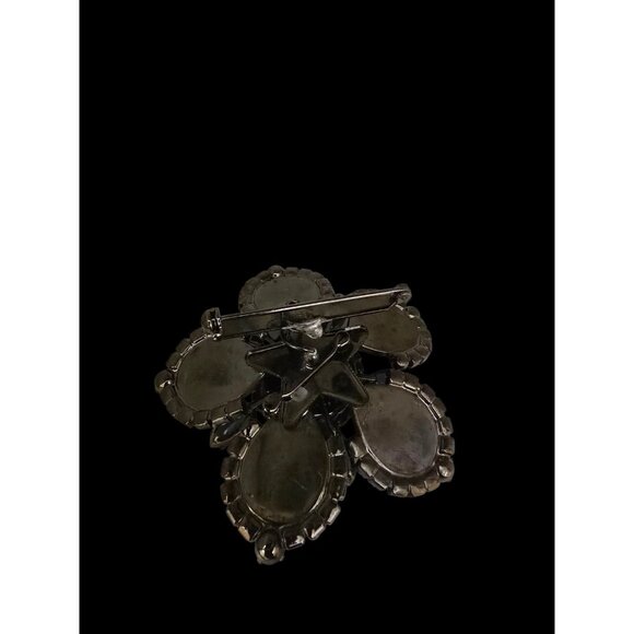 Fabulous Dimensional Glass and Rhinestone NOS VRBA Flower Brooch (A8739) - Picture 6 of 7